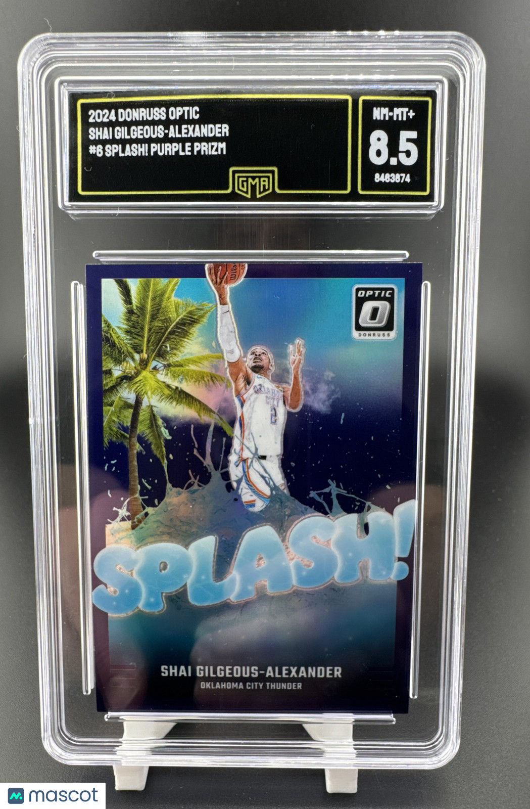 2024-25 Panini Donruss Optic - Splash! Shai Gilgeous-Alexander #6 Purple GMA 8.5