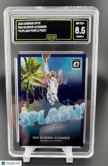 2024-25 Panini Donruss Optic - Splash! Shai Gilgeous-Alexander #6 Purple GMA 8.5
