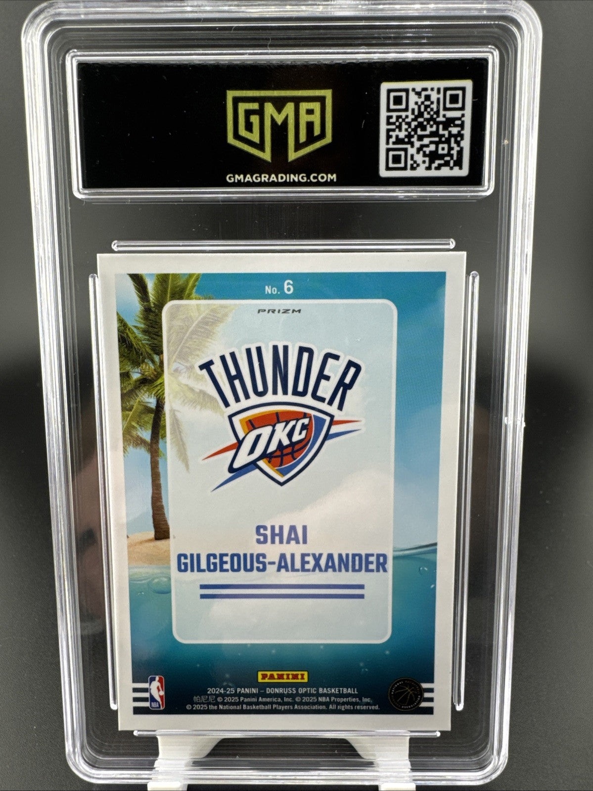 2024-25 Panini Donruss Optic - Splash! Shai Gilgeous-Alexander #6 Purple GMA 8.5