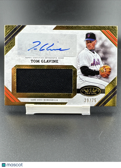 2025 Topps Tier One Tom Glavine Auto Jumbo Relics 29/75 New York Mets