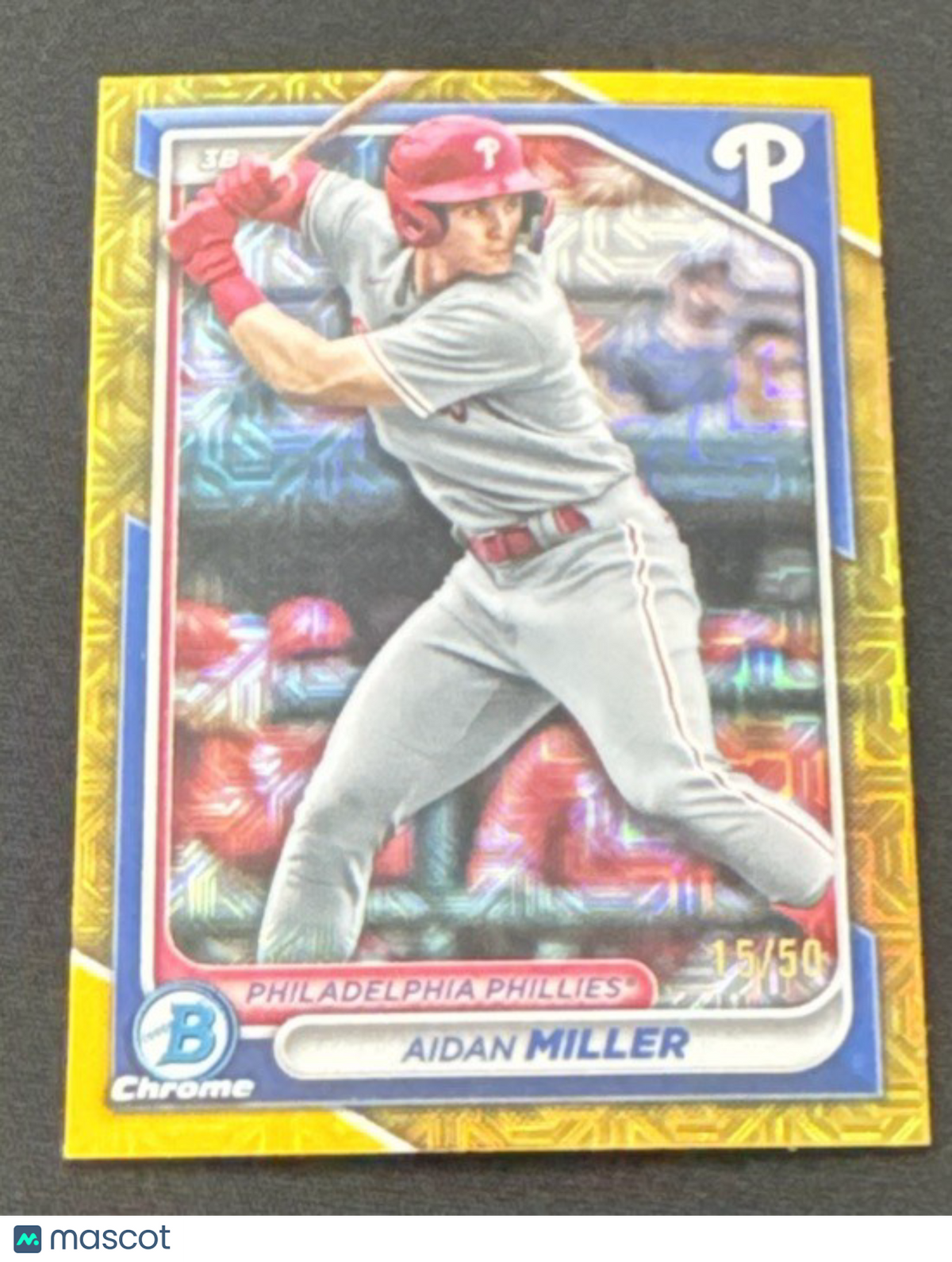 2024 Bowman Chrome Draft Sapphire - Aidan Miller #BDC-115 Gold 15/50 (RC)