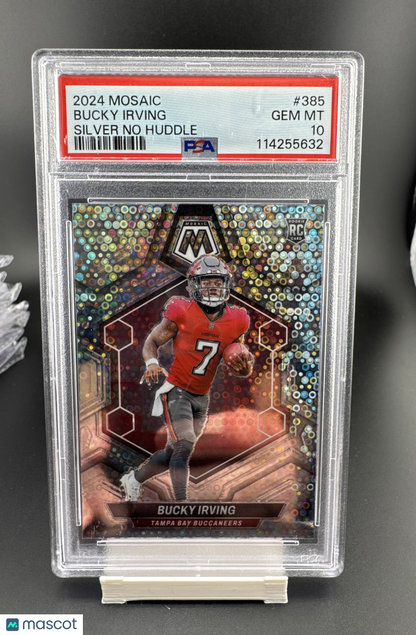 2024 Panini Mosaic - Rookies Bucky Irving #385 No Huddle Silver Mosaic PSA 10