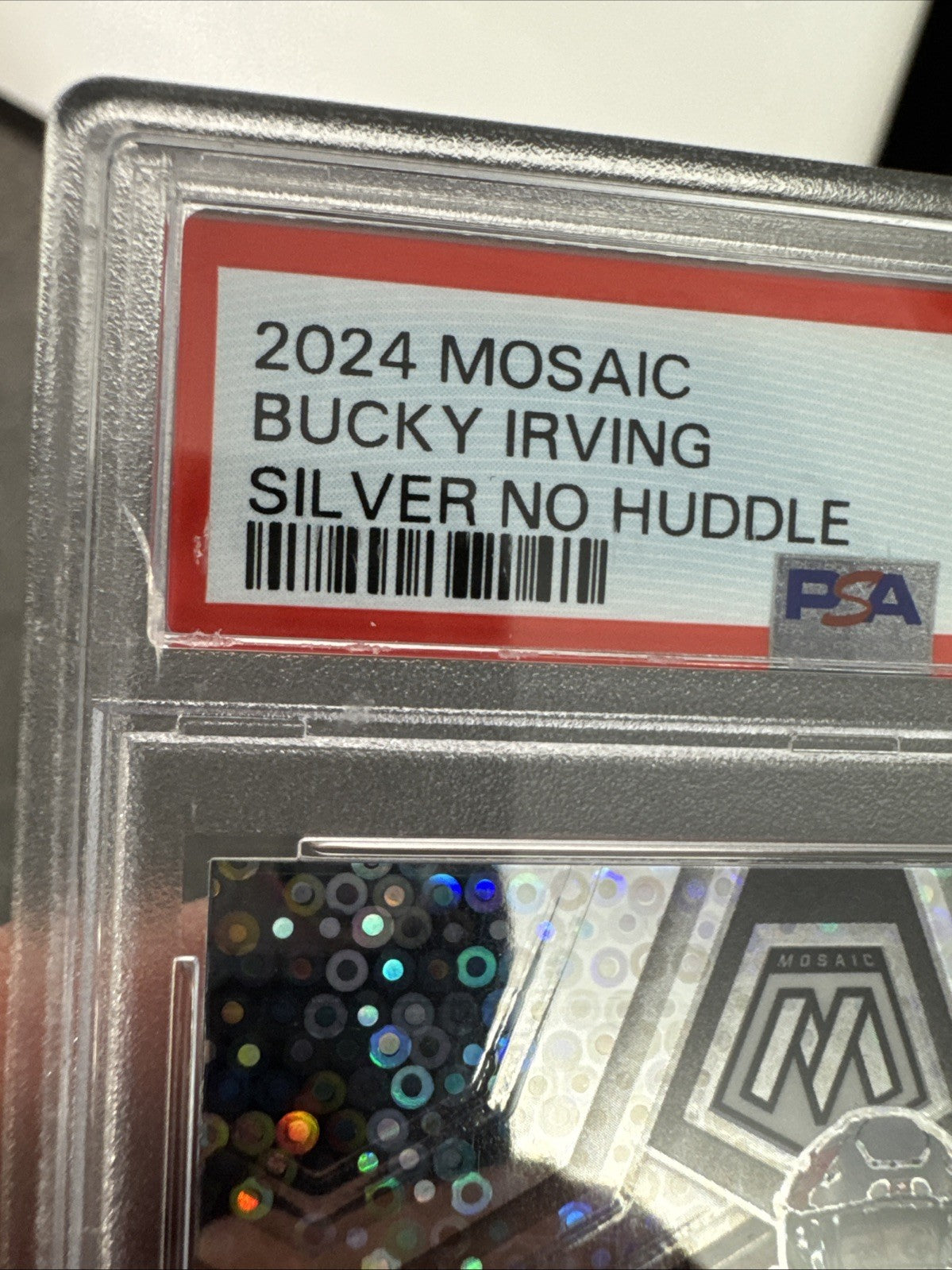 2024 Panini Mosaic - Rookies Bucky Irving #385 No Huddle Silver Mosaic PSA 10