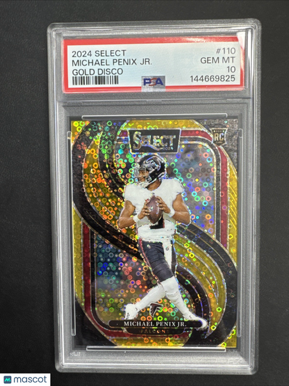 2024 Select Michael Penix JR Gold Disco 3/10 PSA 10