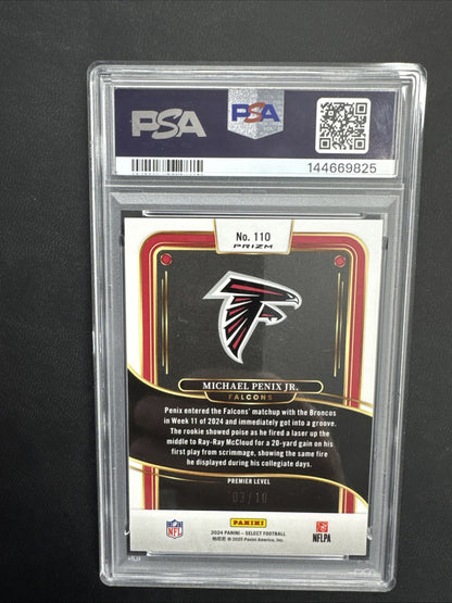2024 Select Michael Penix JR Gold Disco 3/10 PSA 10