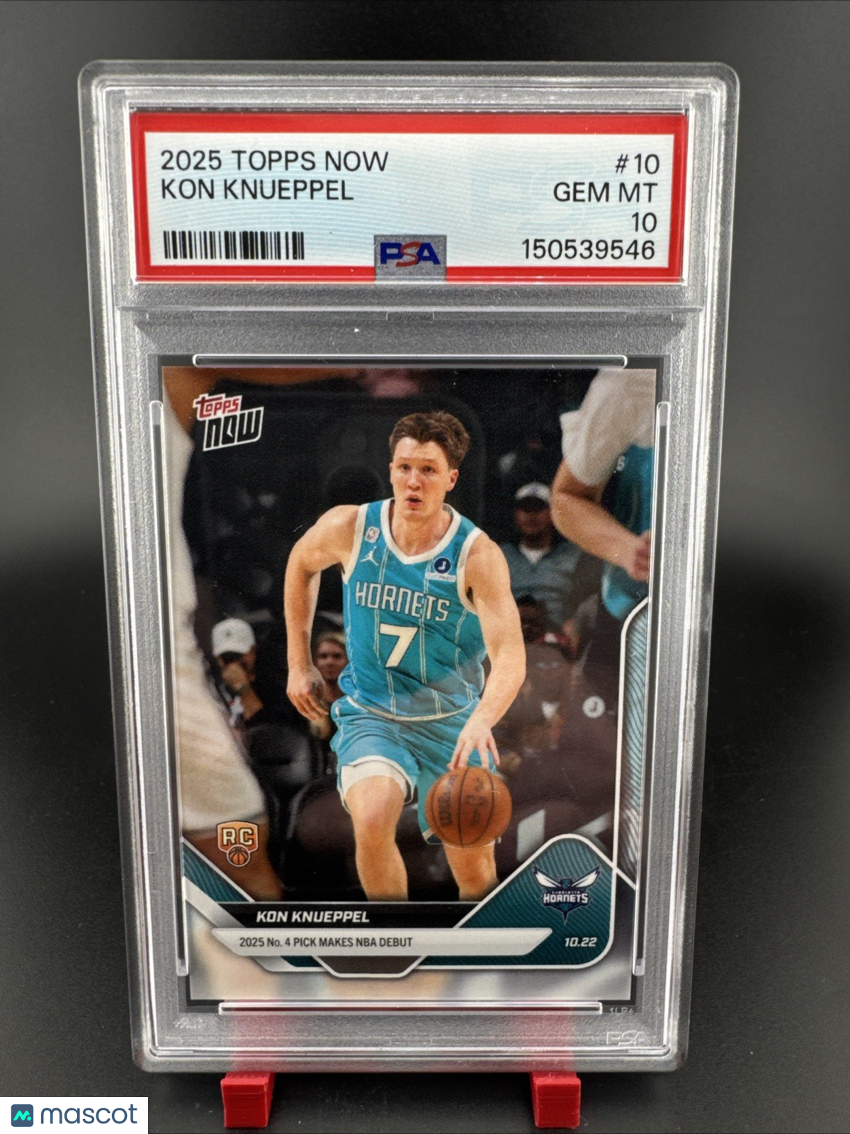 Kon Knueppel 2025 Topps NOW #10 RC PSA 10 GEM MT Hornets NBA Debut