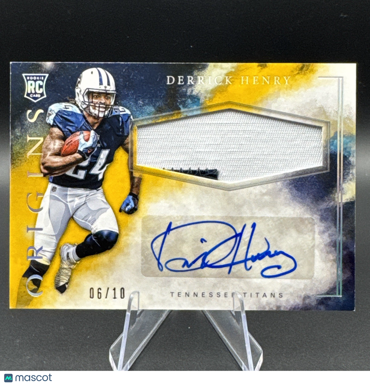 2016 Panini Origins Derrick Henry Rookie 2 Color Patch Auto #RJPA-DH Titans 6/10