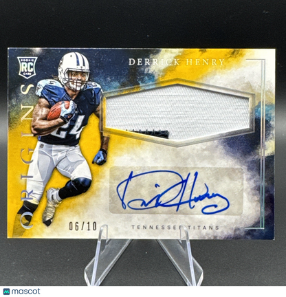 2016 Panini Origins Derrick Henry Rookie 2 Color Patch Auto #RJPA-DH Titans 6/10