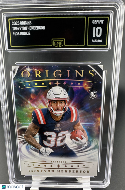 2025 Panini Origins Rookies TreVeyon Henderson #105 GMA 10