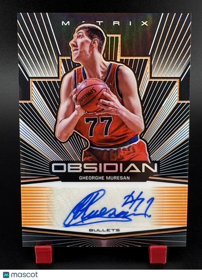 Obsidian Matrix  Autographs Electric Etch Orange Gheorghe Muresan /50