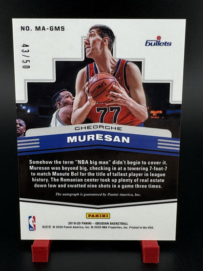 Obsidian Matrix  Autographs Electric Etch Orange Gheorghe Muresan /50