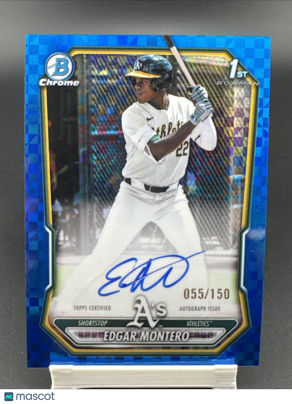 2026 Bowman Chrome Edgar Montero 1st Blue Xfractor Auto 55/150