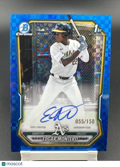 2026 Bowman Chrome Edgar Montero 1st Blue Xfractor Auto 55/150