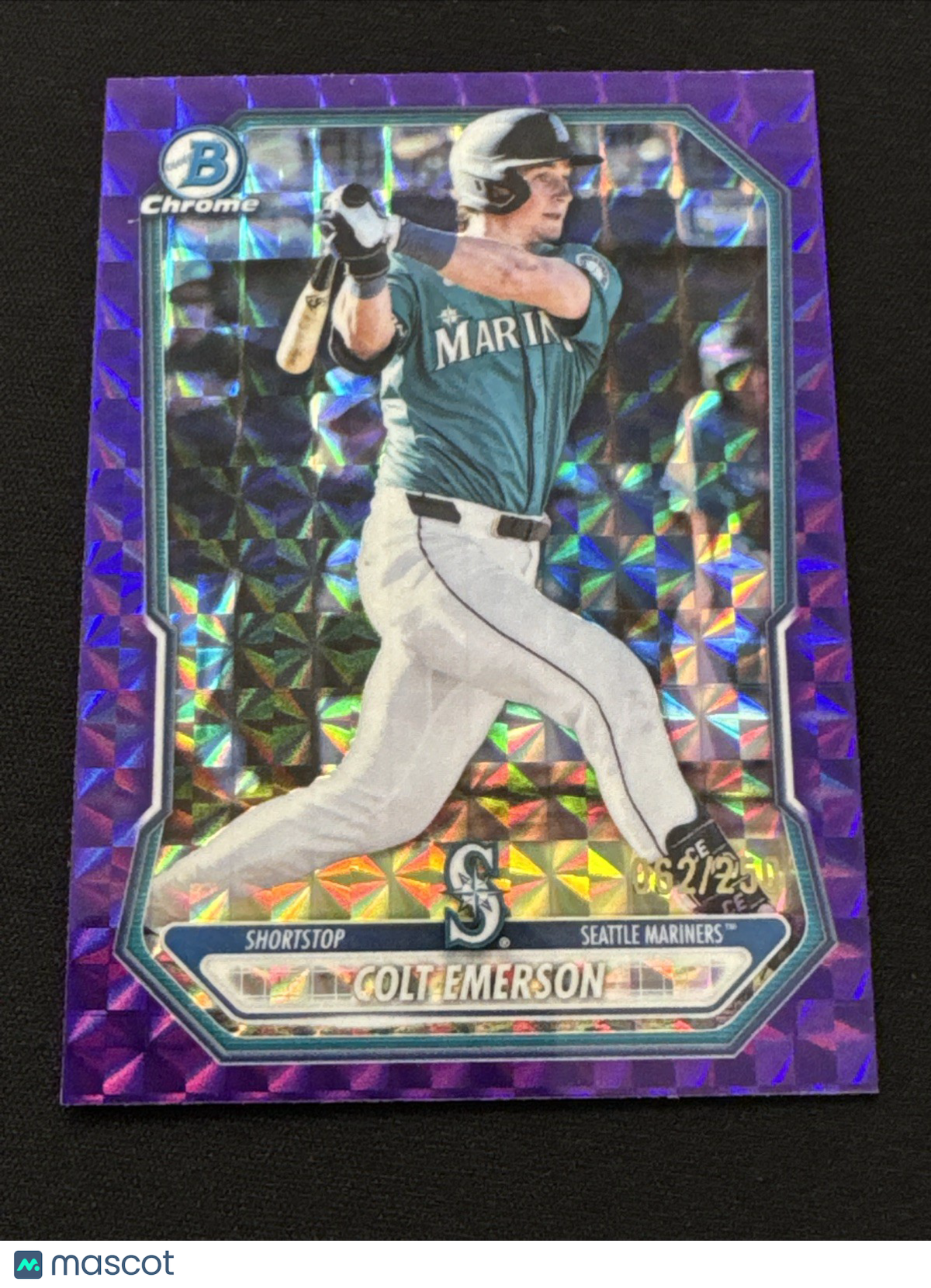 2026 Bowman Chrome Colt Emerson BCP-108 Geometric Purple Refractor /250