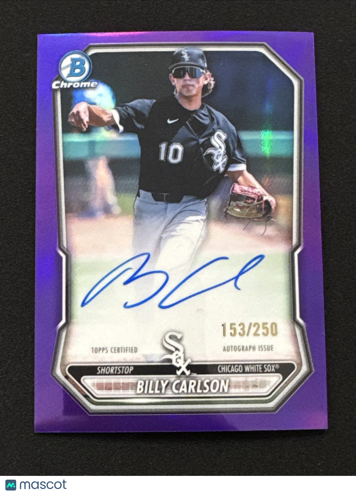 2026 Bowman Billy Carlson Chrome Purple Refractor Auto /250