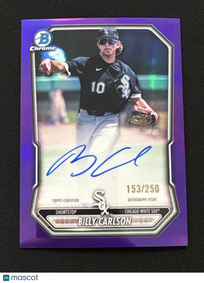 2026 Bowman Billy Carlson Chrome Purple Refractor Auto /250