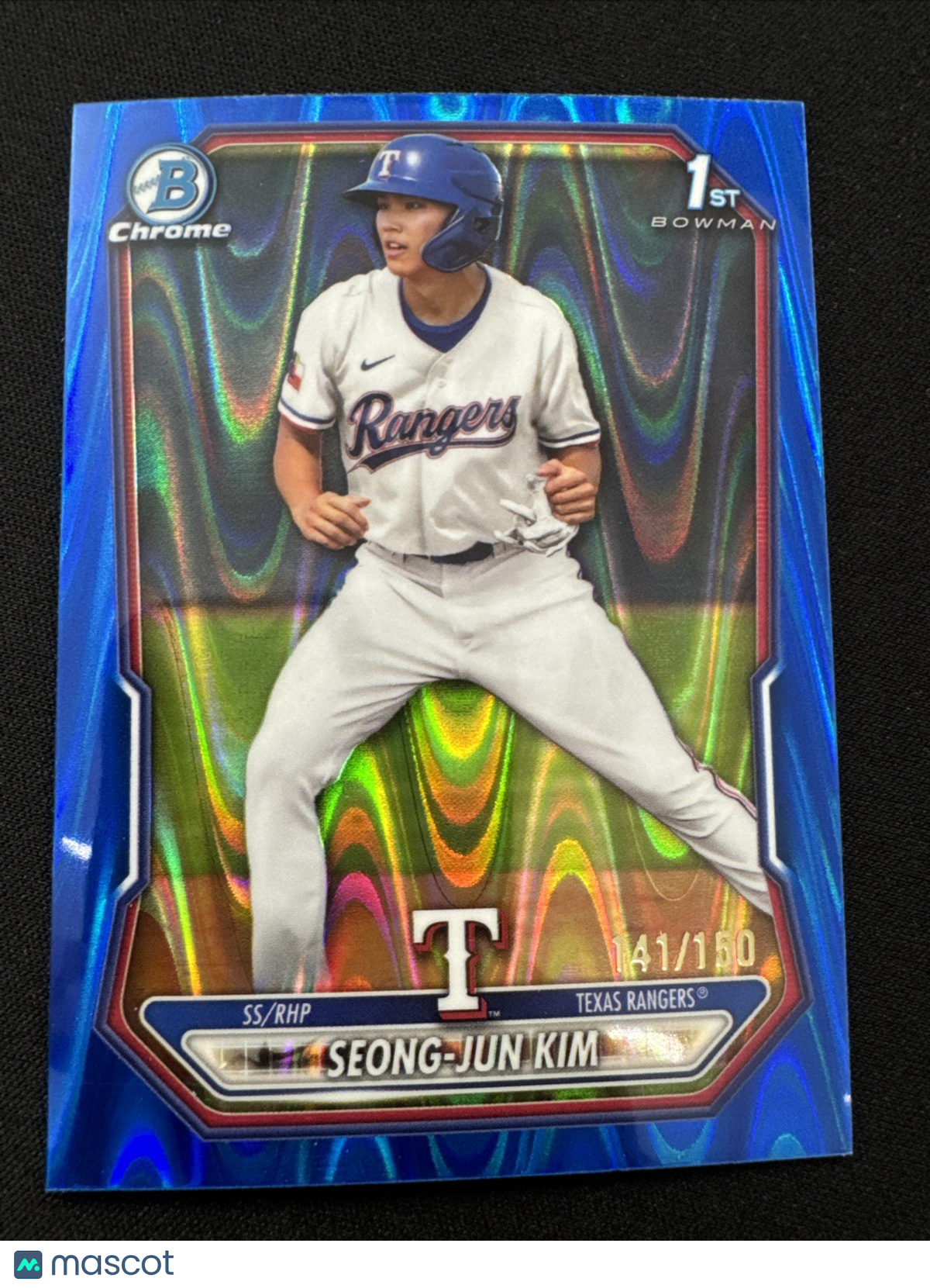 2026 Bowman 1st Chrome BLUE RAYWAVE REFRACTOR/150  Seong-Jun Kim Texas #BCP-45
