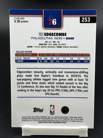2025-26 Topps Chrome - VJ Edgecombe #253 X-Fractor (RC)