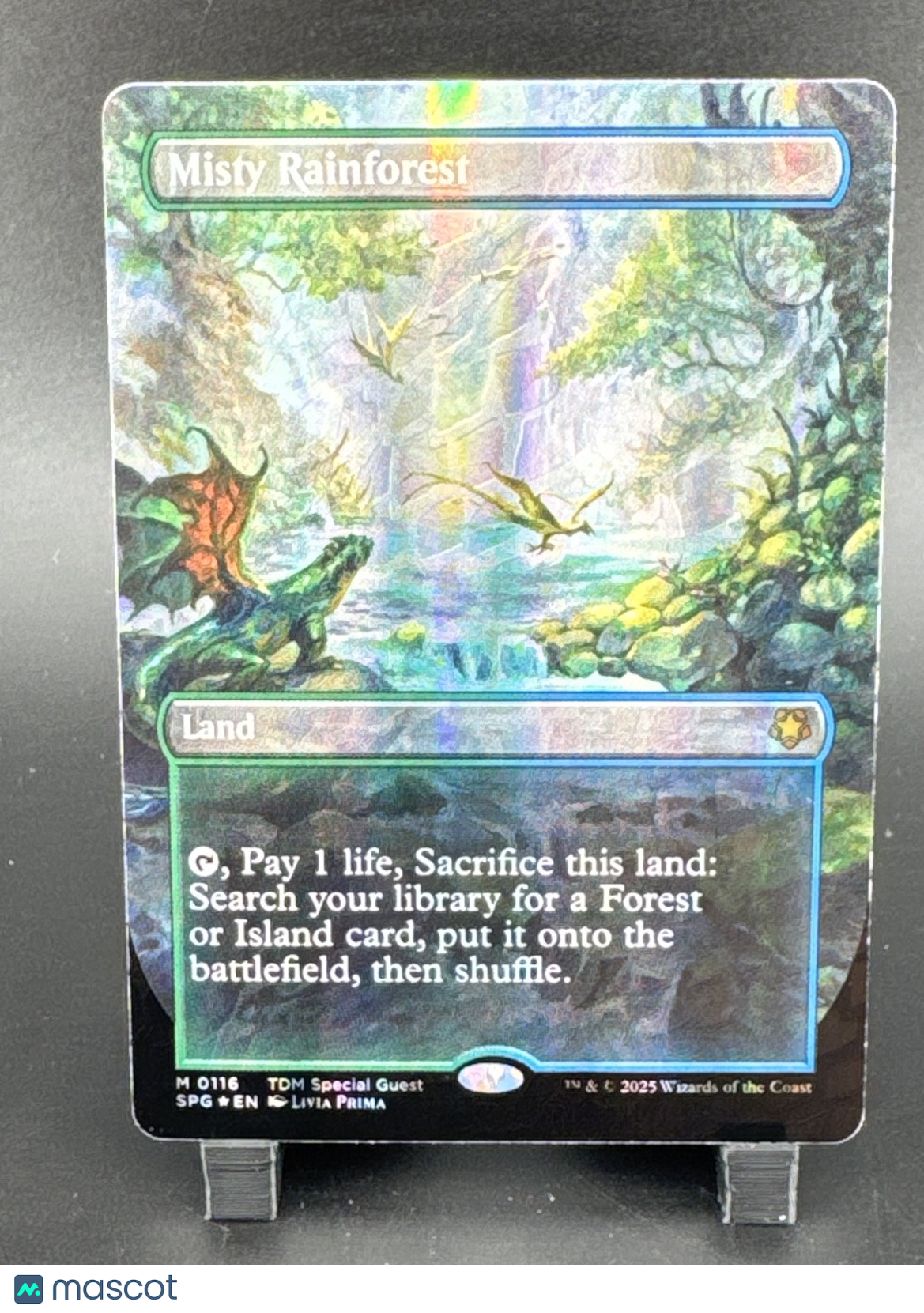 Misty Rainforest (Borderless) (Dragonscale Foil) Special Guests Foil