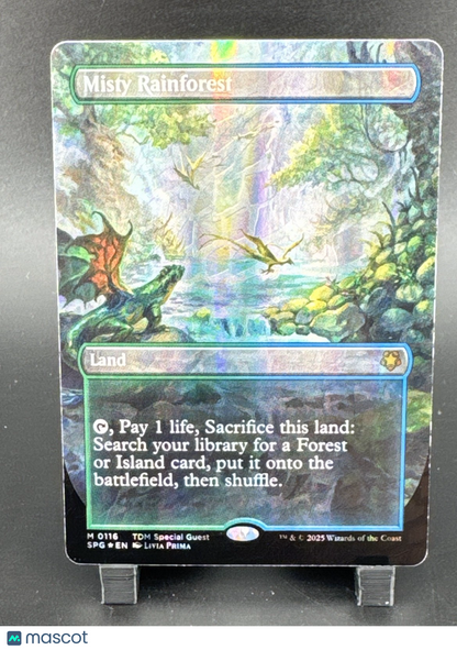 Misty Rainforest (Borderless) (Dragonscale Foil) Special Guests Foil