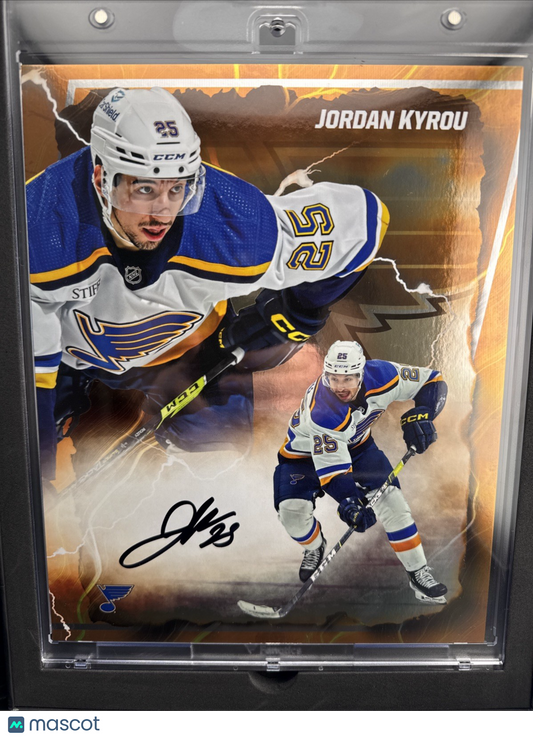 Under Wraps Fanatics 8x10 Autographed Photo Jordan Kyrou 17/25 St Louis Blues