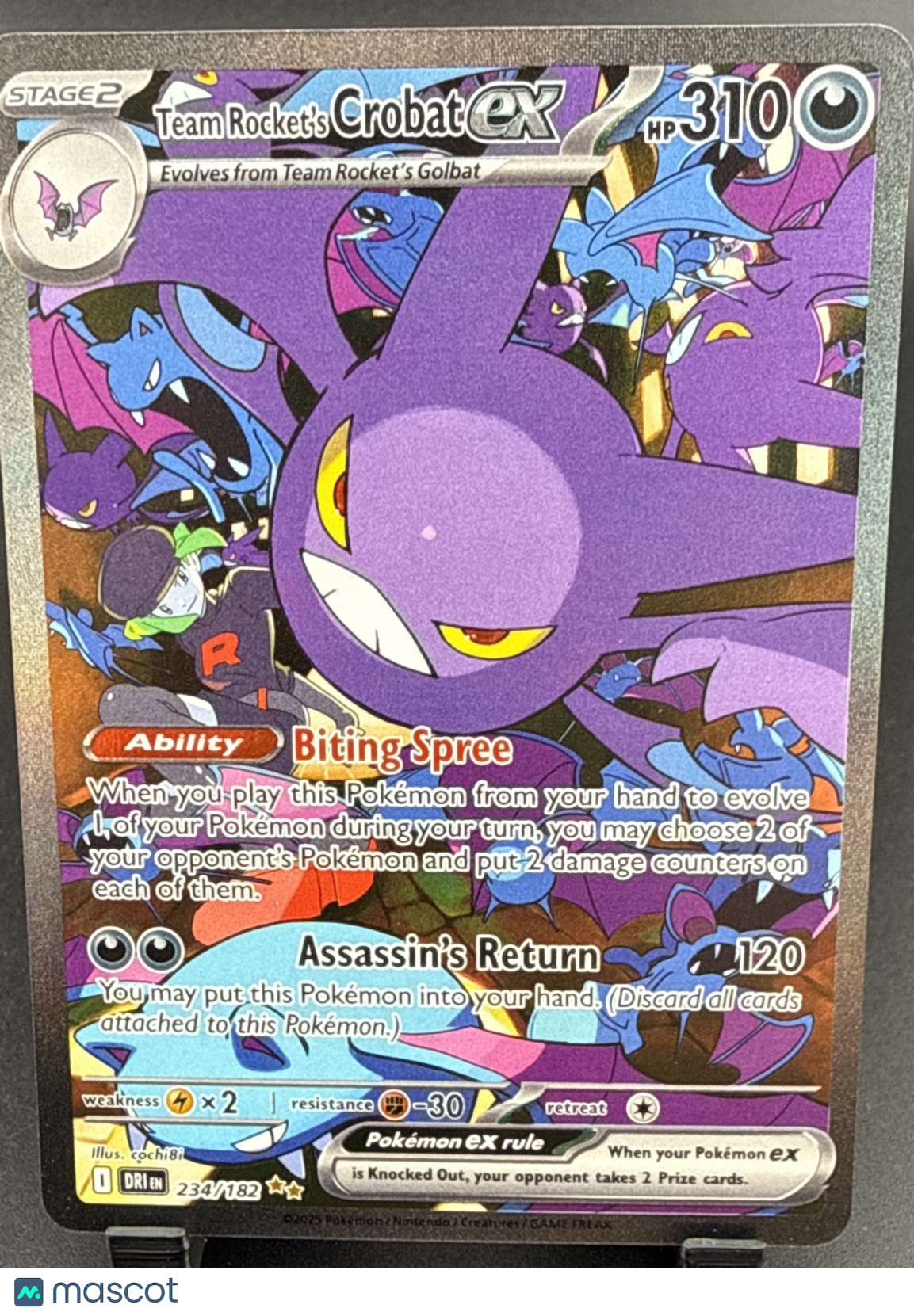 Team Rocket's Crobat ex 234/182 Sv10: Destined Rivals Holo