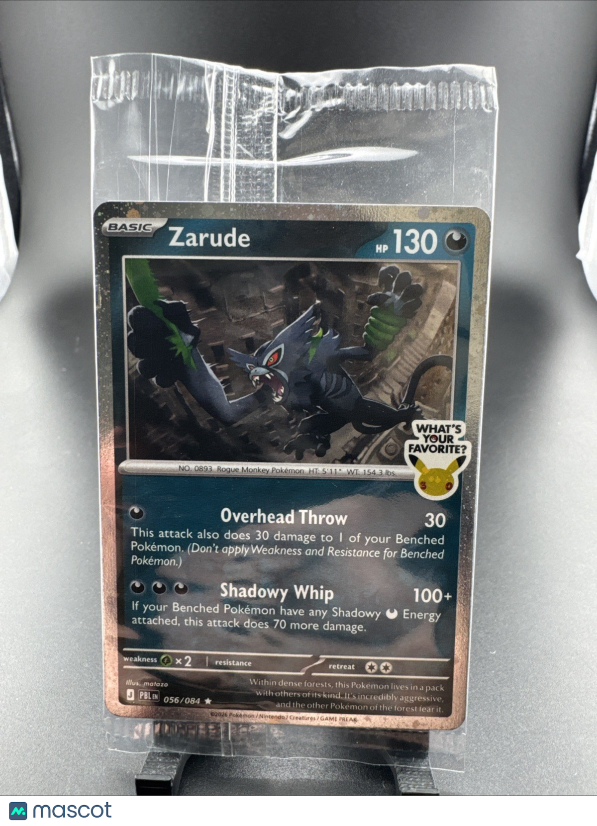Zarude Pitch Black GAMESTOP PROMO NEW SEALED SAME DAY SHIP