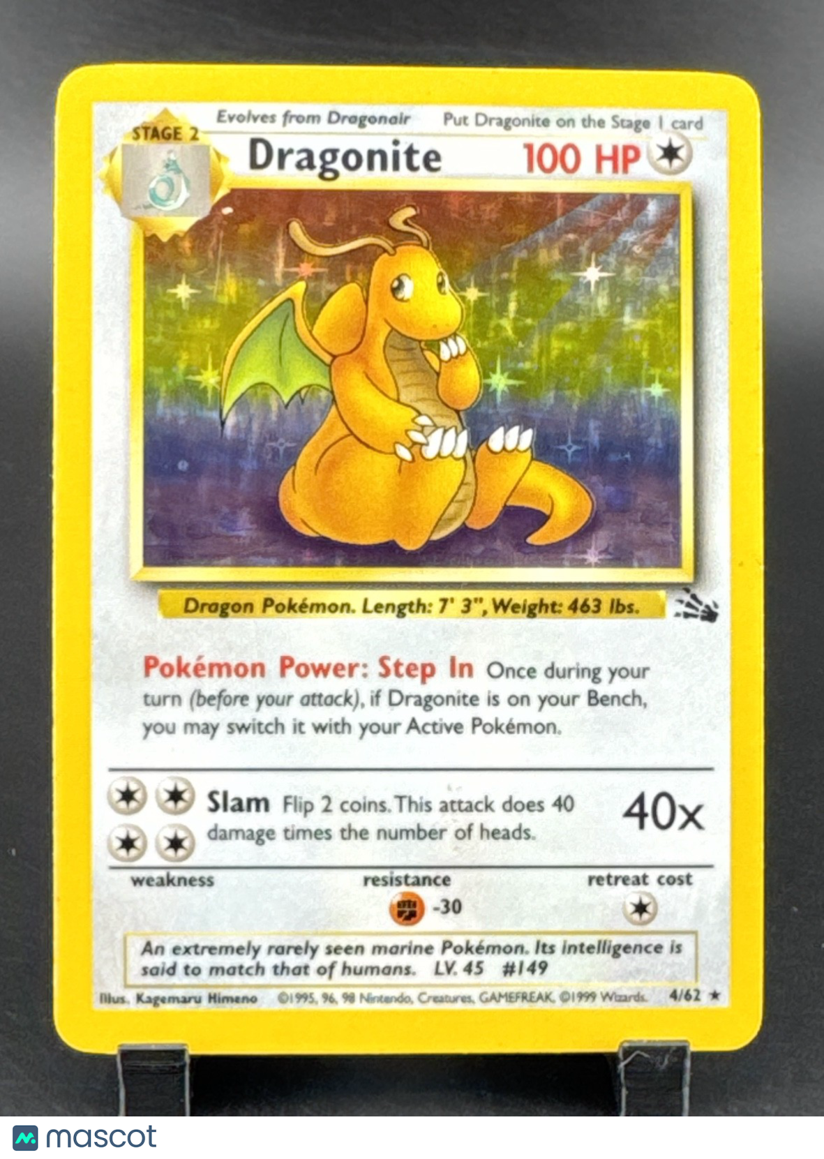 Dragonite 4/62 Fossil Holo