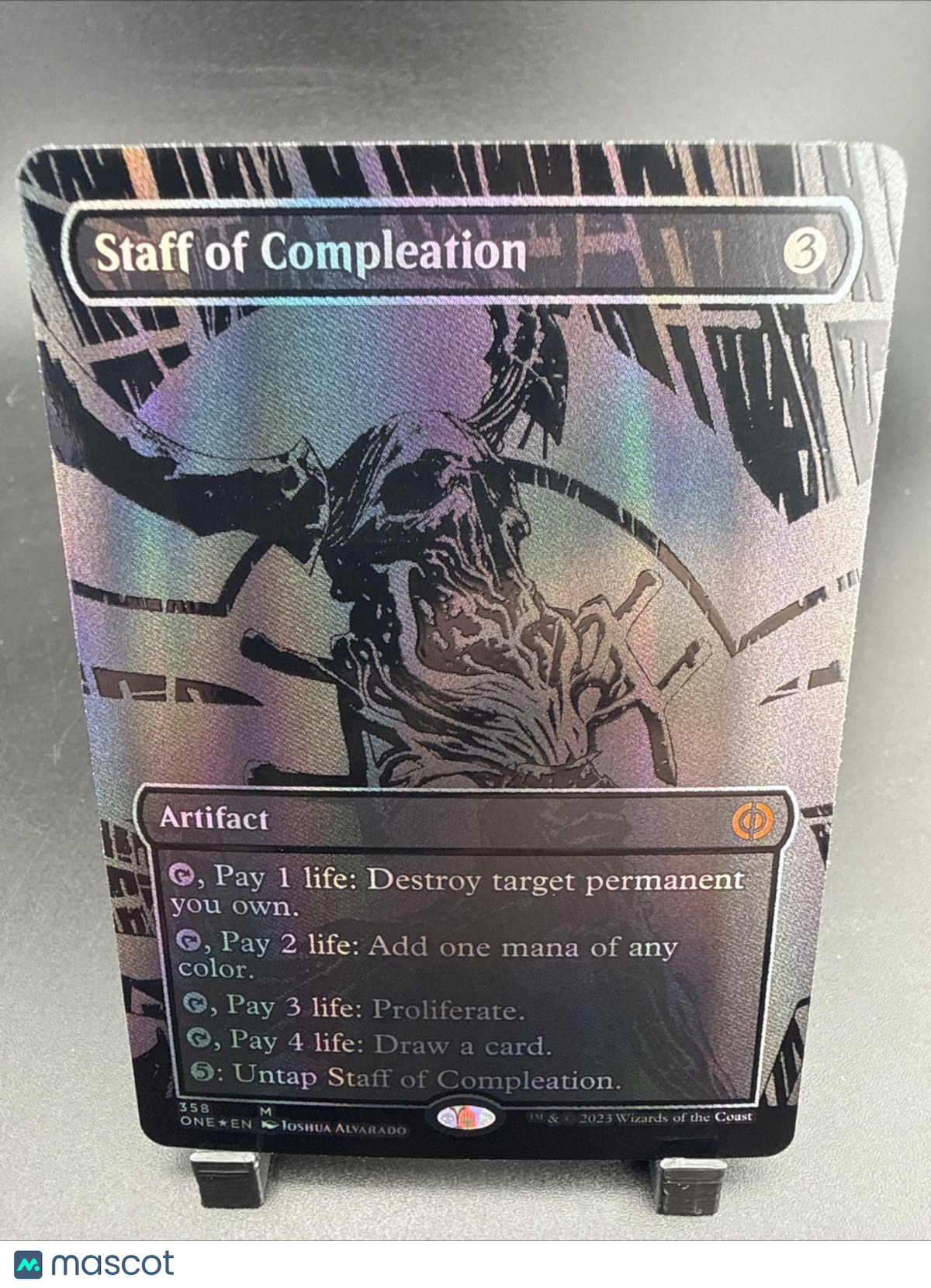 Staff of Compleation (Oil Slick Raised Foil) M Phyrexia: All Will Be One ONE Foi