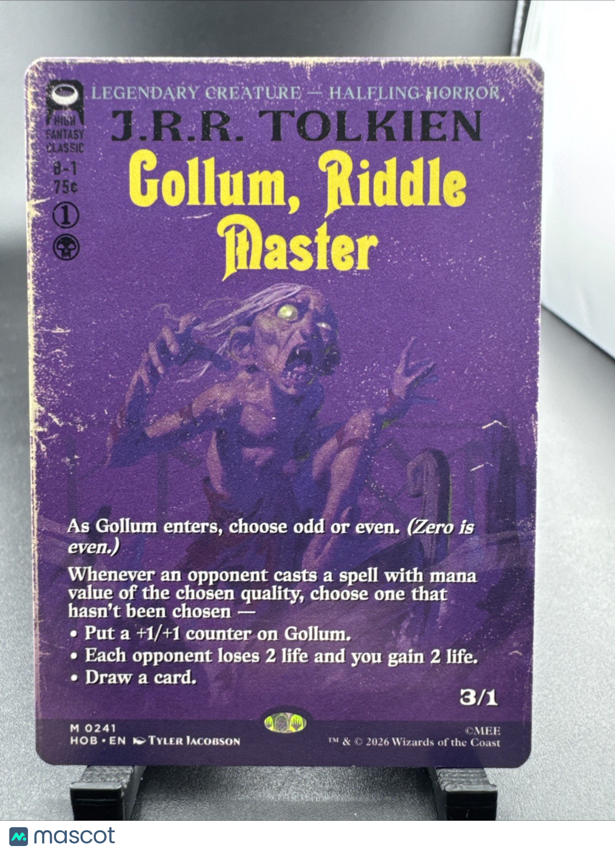 Magic the Gathering Gollum, Riddle Master 0241 The Hobbit Borderless EN