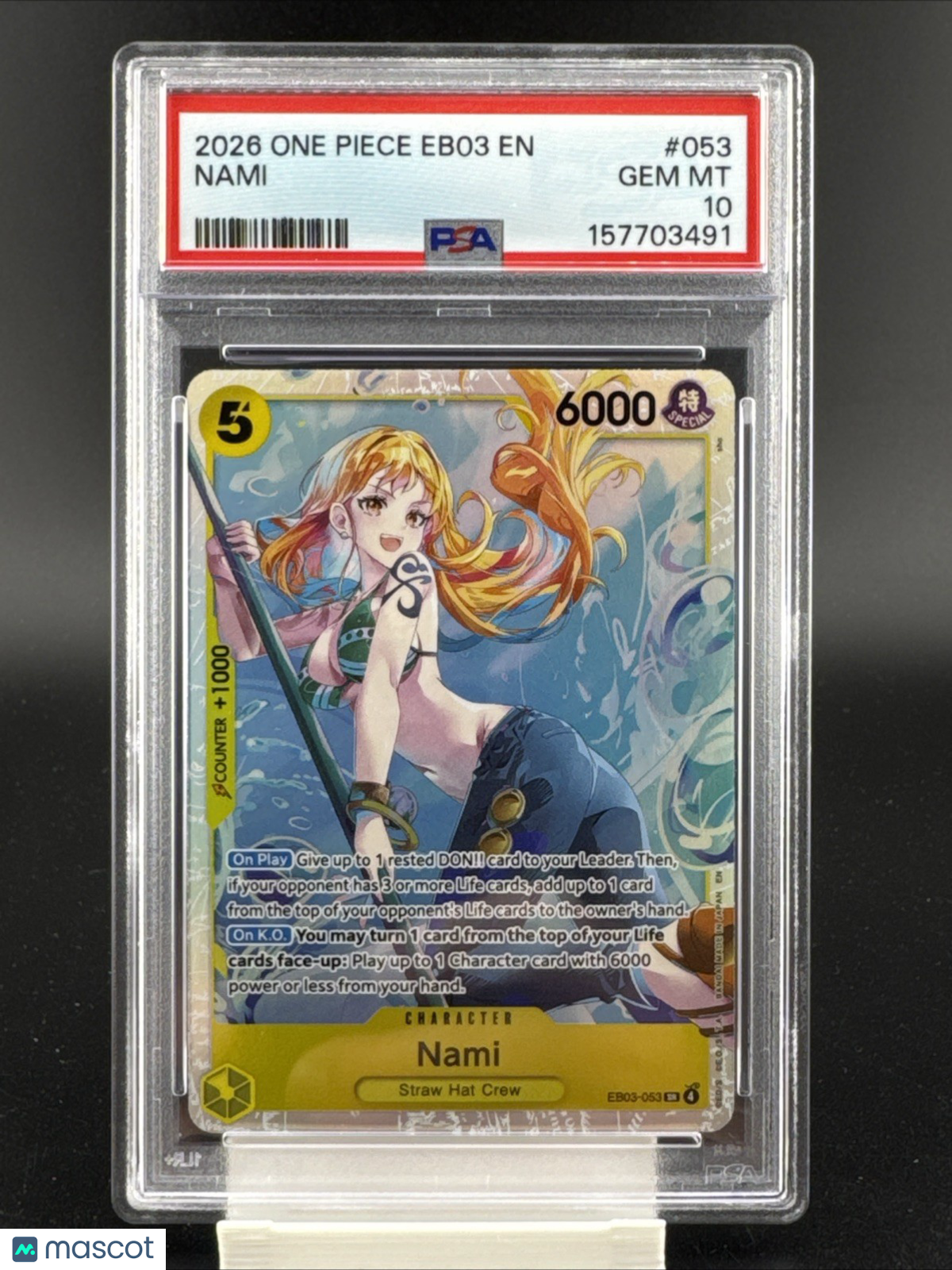 Nami (053) EB03-053 Extra Booster: One Piece Heroines Edition Foil PSA 10