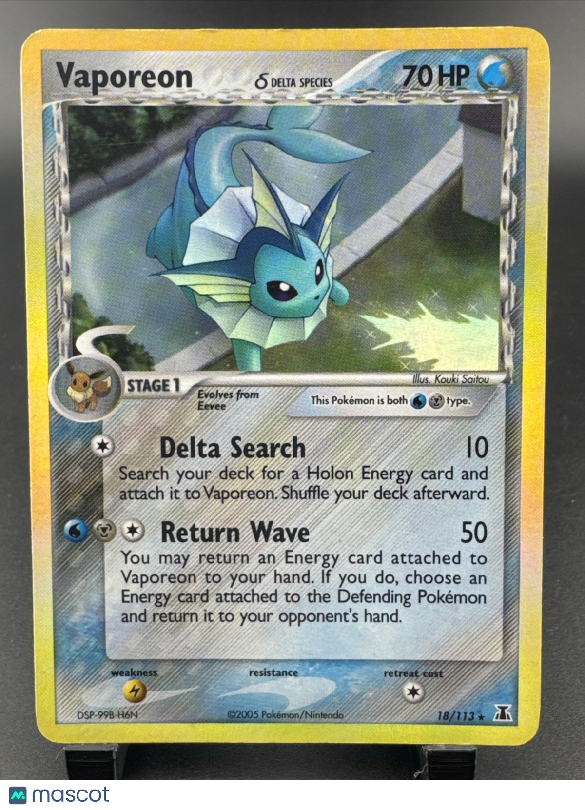2005 Pokemon EX Delta Species Vaporeon Holo 18/113