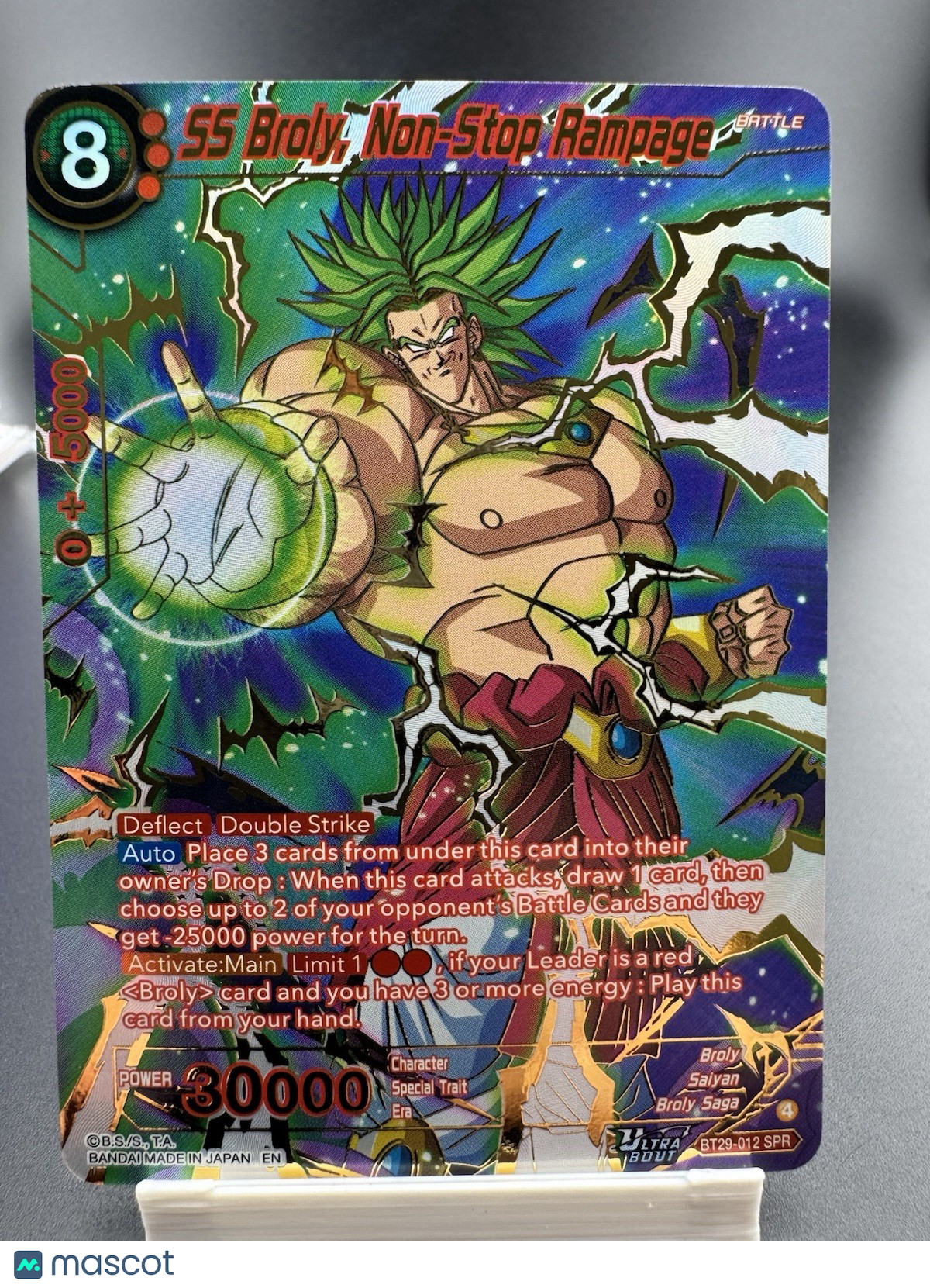 SS Broly, Non-Stop Rampage BT29-012 SPR Ultra Bolt Foil Special Rare
