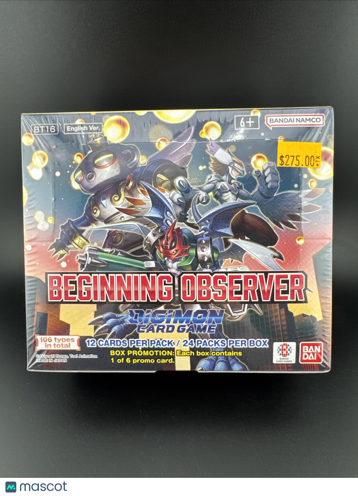 Digimon Card Game Beginning Observer (BT-16) English Sealed Box