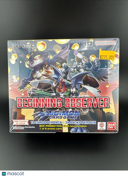 Digimon Card Game Beginning Observer (BT-16) English Sealed Box