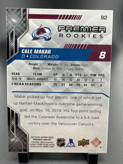 2020 Upper Deck Premier Cale Makar #92