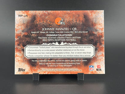 2014 Topps Inception Football Johnny Manziel #RP-JA /122 Player-Worn Patch Patch
