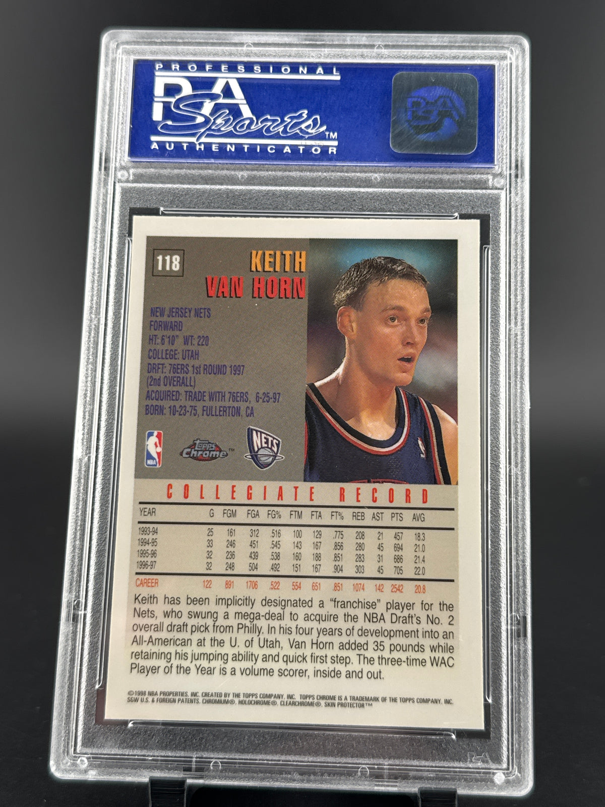 1997 Topps Chrome Keith Van Horn #118 PSA 10
