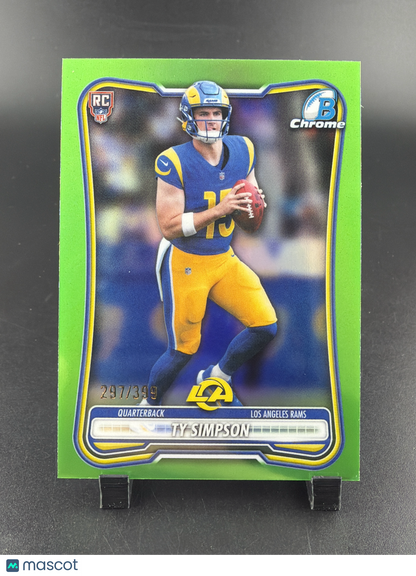 2026 Bowman Chrome Ty Simpson #BCV-102 Green Refractor /399 RC