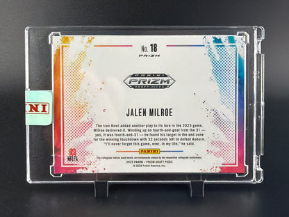 2025 Panini Prizm Draft Picks Color Blast Jalen Milroe #18 RC