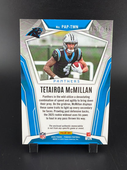 2025 Panini Phoenix Football Tetairoa McMillan PAPTMN Pandora /199 Patch RC