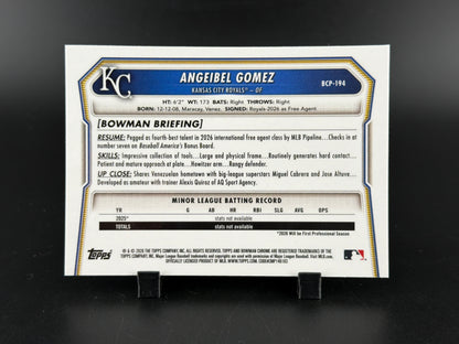 2026 Bowman Chrome Angeibel Gomez #BCP-194 Purple Mojo Refractor /299