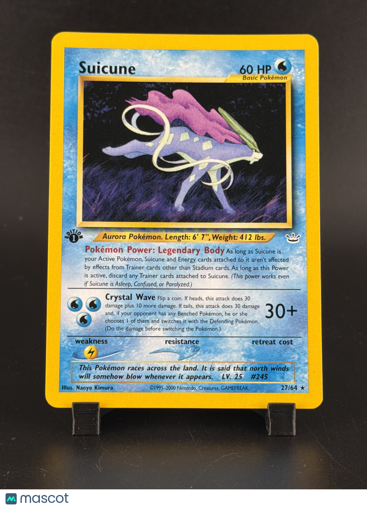 2001 Neo Revelation Suicune Rare 1st Edition #27/64