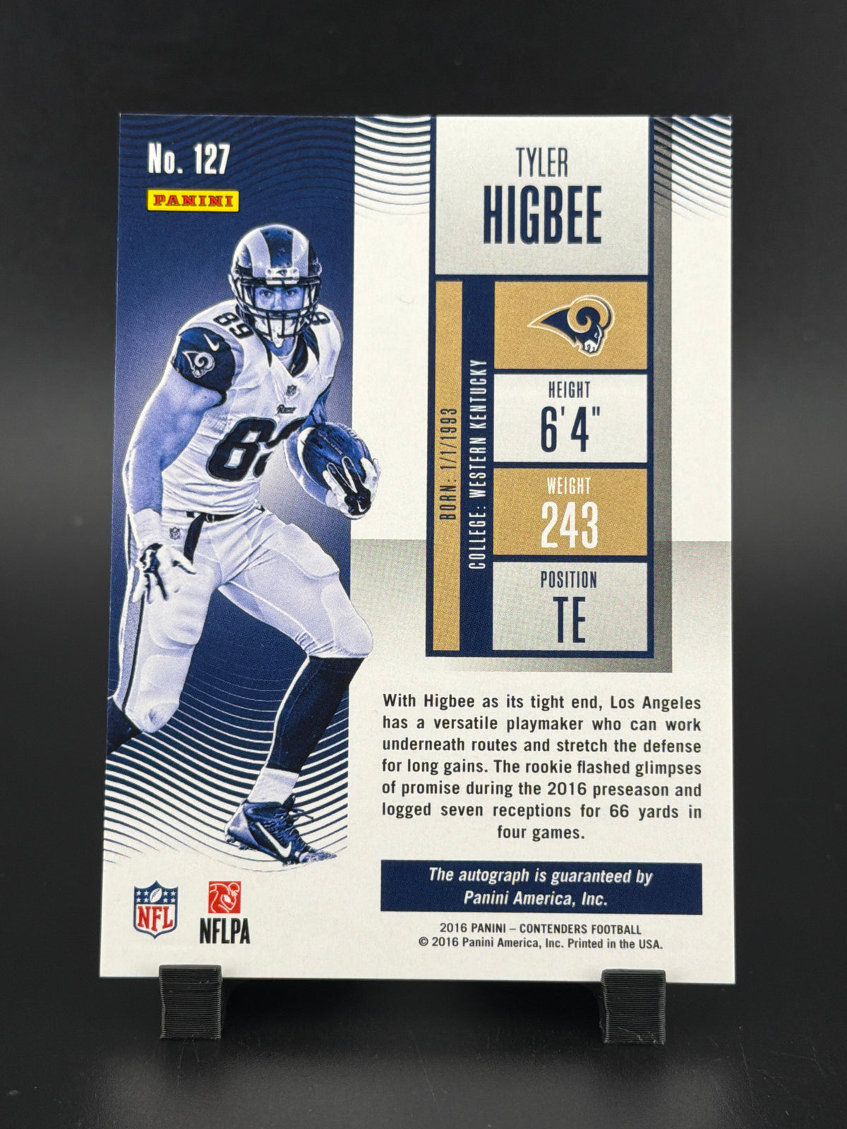 2016 Panini Contenders Tyler Higbee #127 Championship Ticket /99 RC
