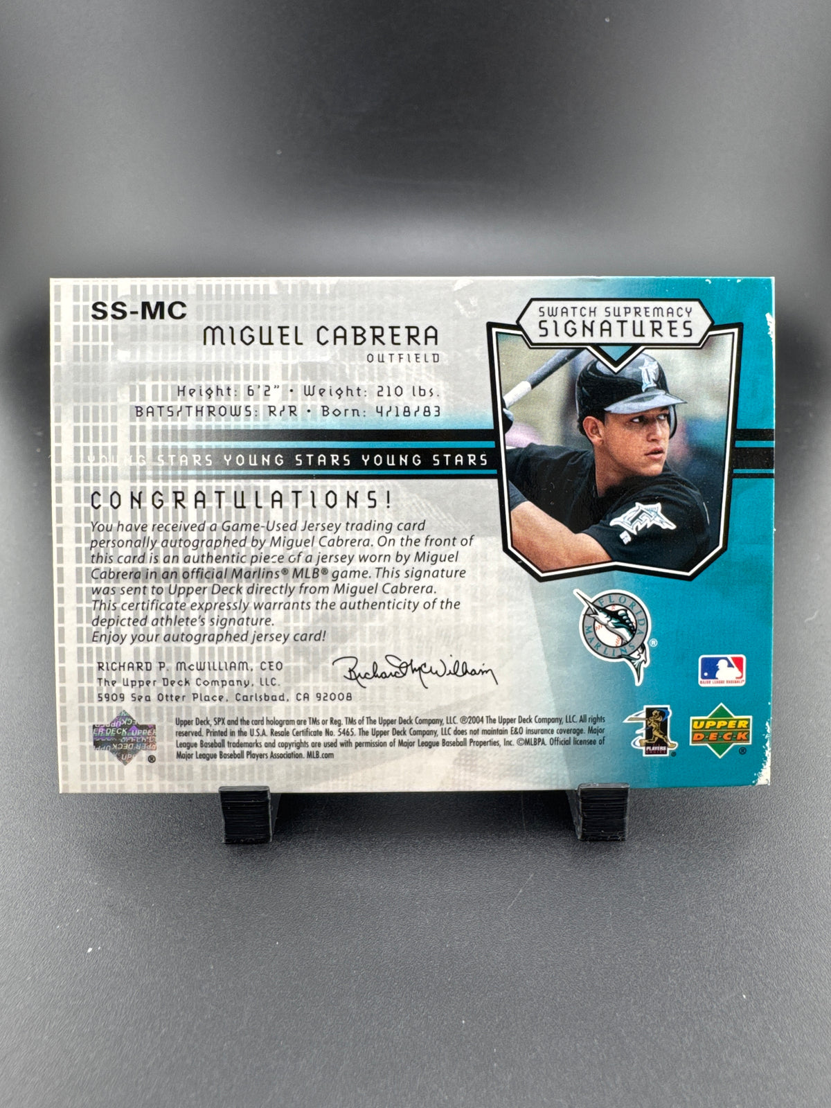 2004 Upper Deck SPx Miguel Cabrera #SS-MC /959 Memorabilia