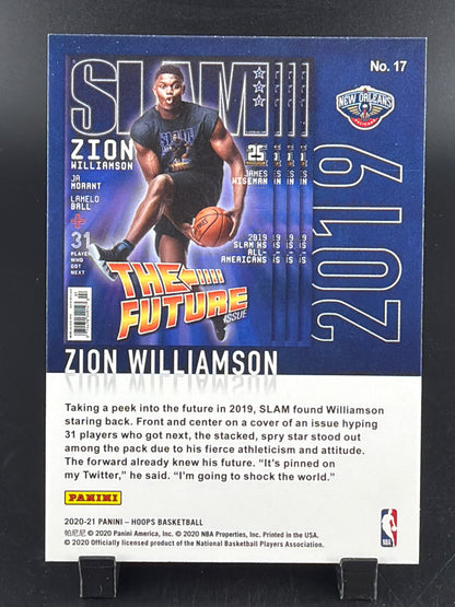 2020 Panini NBA Hoops Slam Zion Williamson #17 Purple Foil