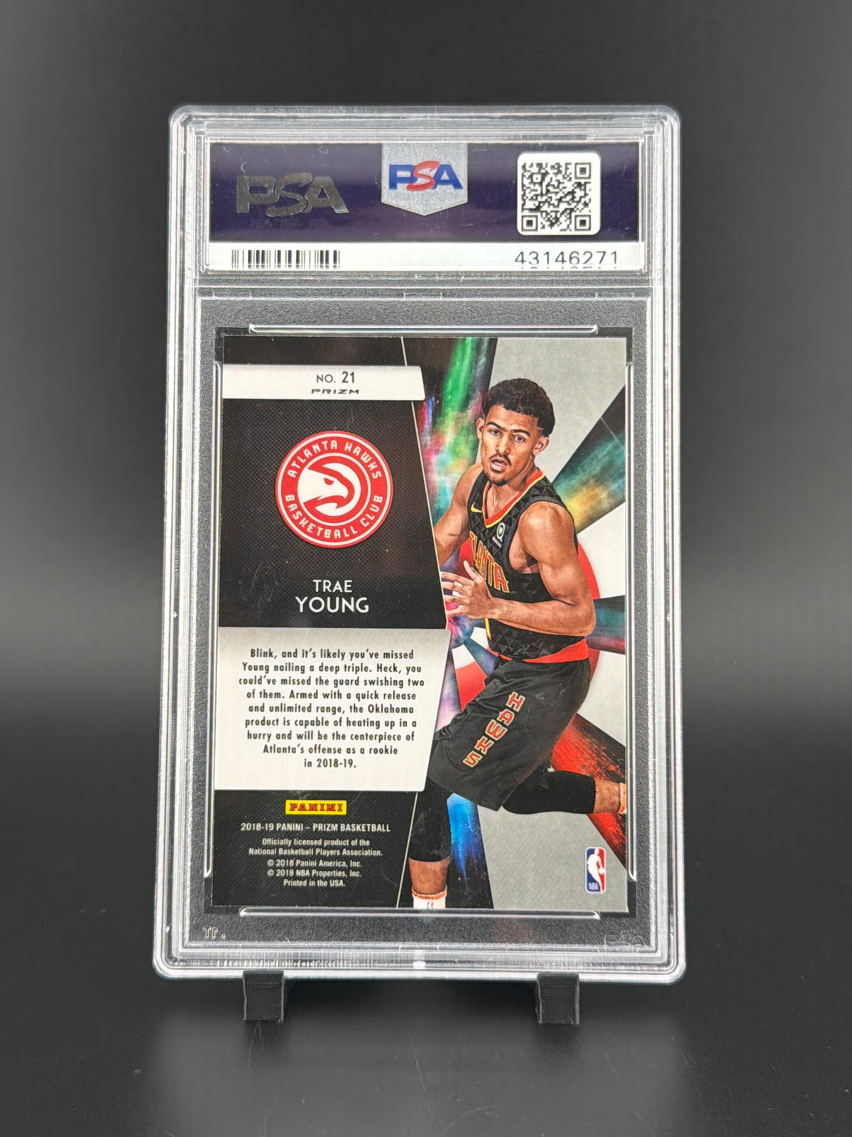2018 Panini Prizm Freshman Phenoms Trae Young #21 Frshmn. Phnms SLV. PRZ. PSA 9