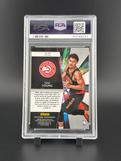 2018 Panini Prizm Freshman Phenoms Trae Young #21 Frshmn. Phnms SLV. PRZ. PSA 9