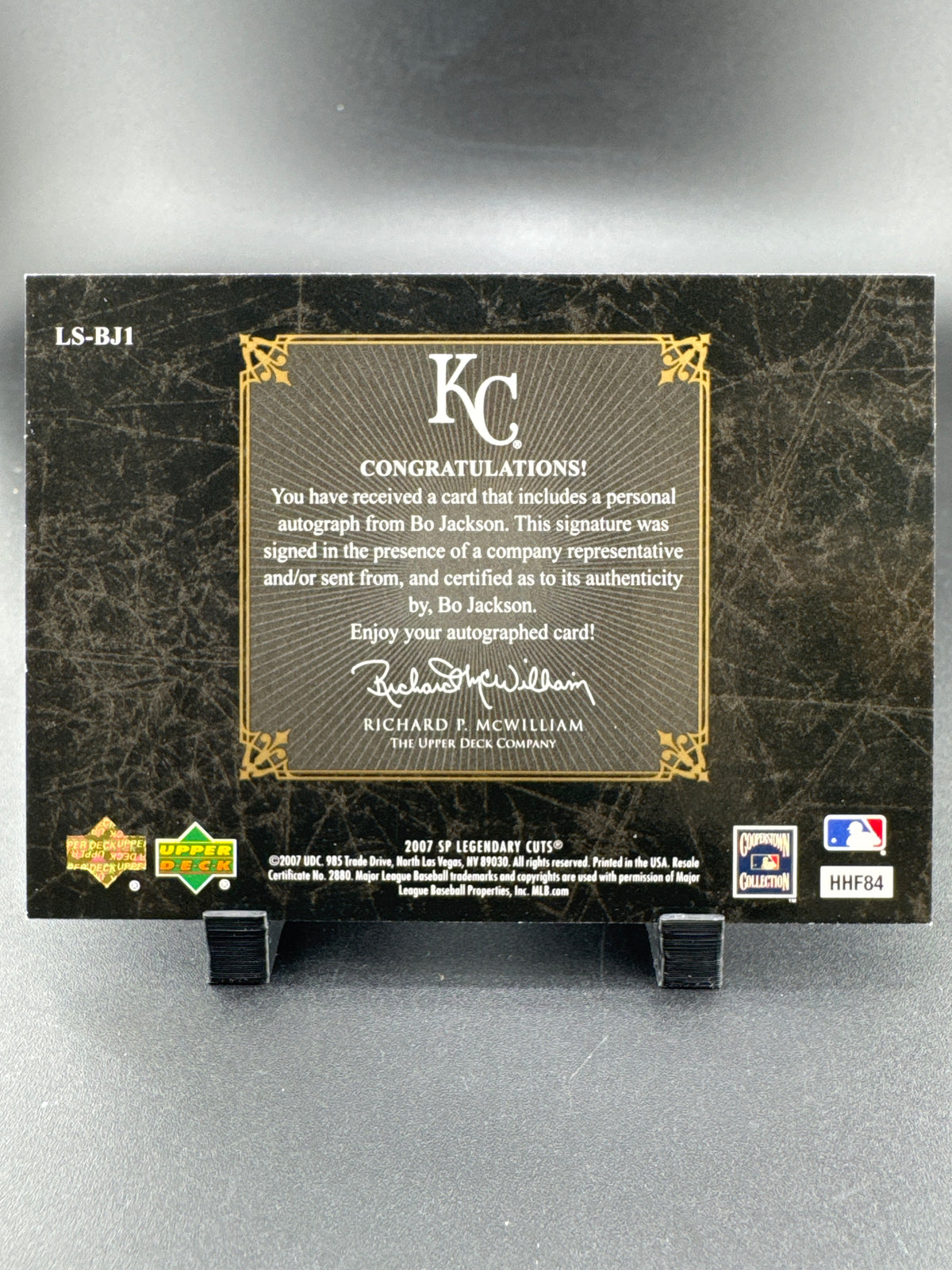 2007 Upper Deck SP Legendary Cuts Bo Jackson #LS-BJ1 /100