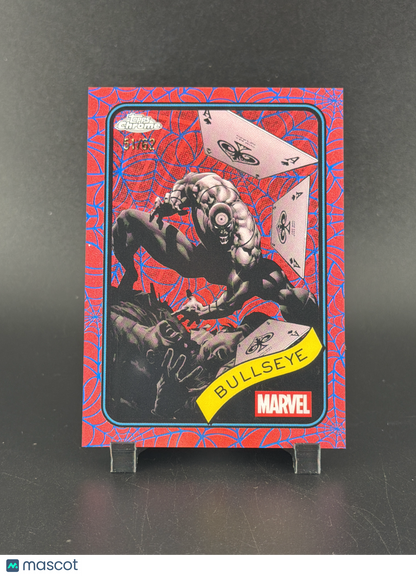 2025 Topps Chrome Marvel #30 Bullseye Blue & Red Spider Web Refractor /62